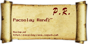 Pacsolay René névjegykártya